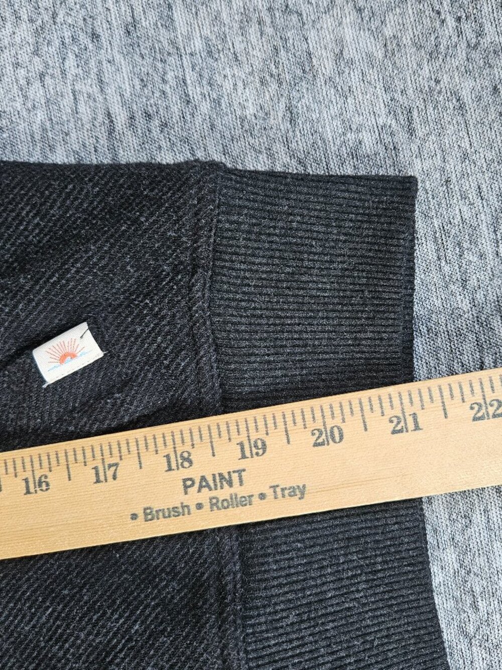 Faherty Legend Lounge Full Zip Heathered Black Twill Womens XS Sweatshirt Jacket - Picture 10 of 11